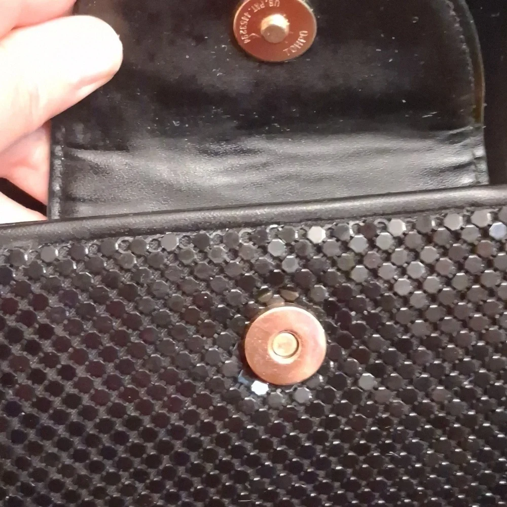 Whiting And Davis International Black Metal Purse